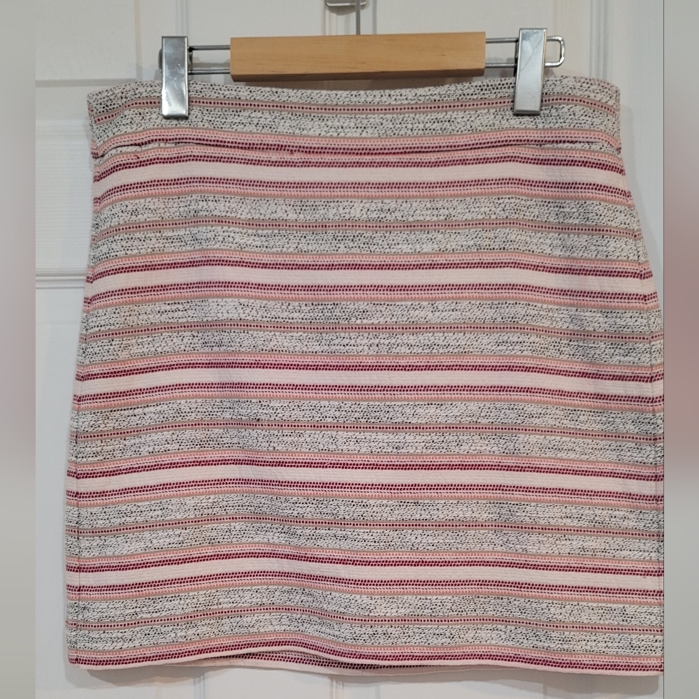 Loft (Ann Taylor) Striped Pink and Gray Women's Skirt